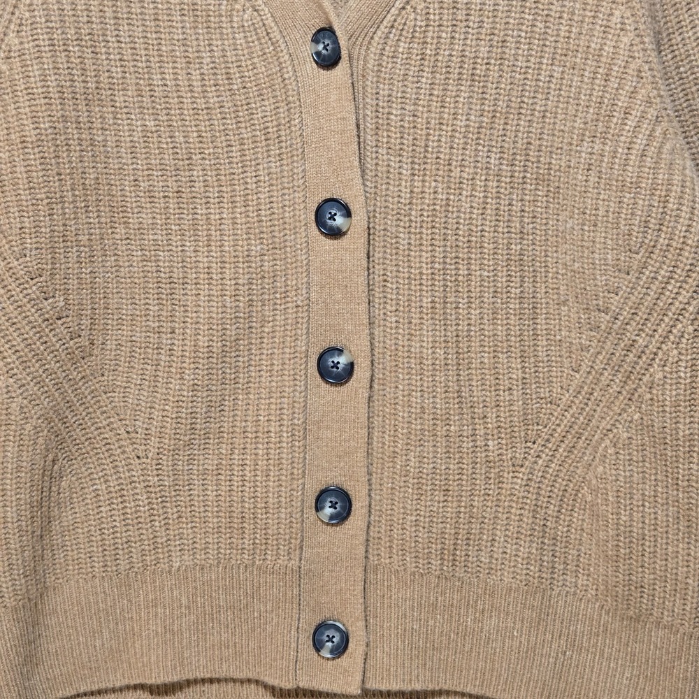 Everlane Felted Wool Cardigan Womens Small Brown Long Sleeve Knit Sweater Button - Picture 2 of 9
